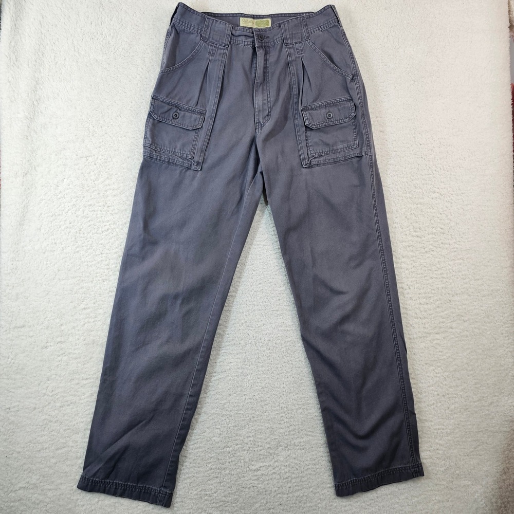 Cabelas 7-Pocket Hiker Pants Mens 34x34 Gray Cotton Canvas Cargo Utility Outdoor